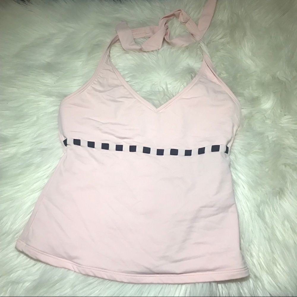 Bikini full tank top size 6 pink and black